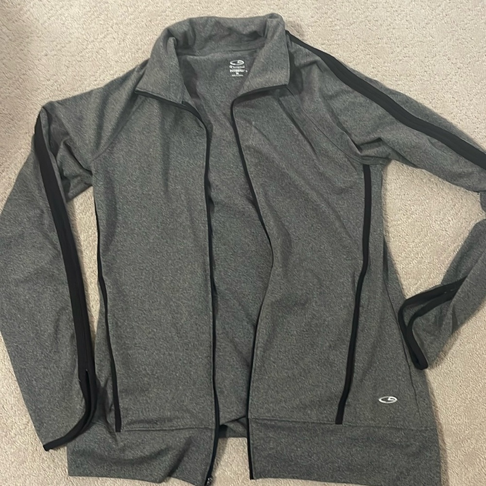 Champion Medium Athletic Jacket. Dark Grey with Black Trim.
